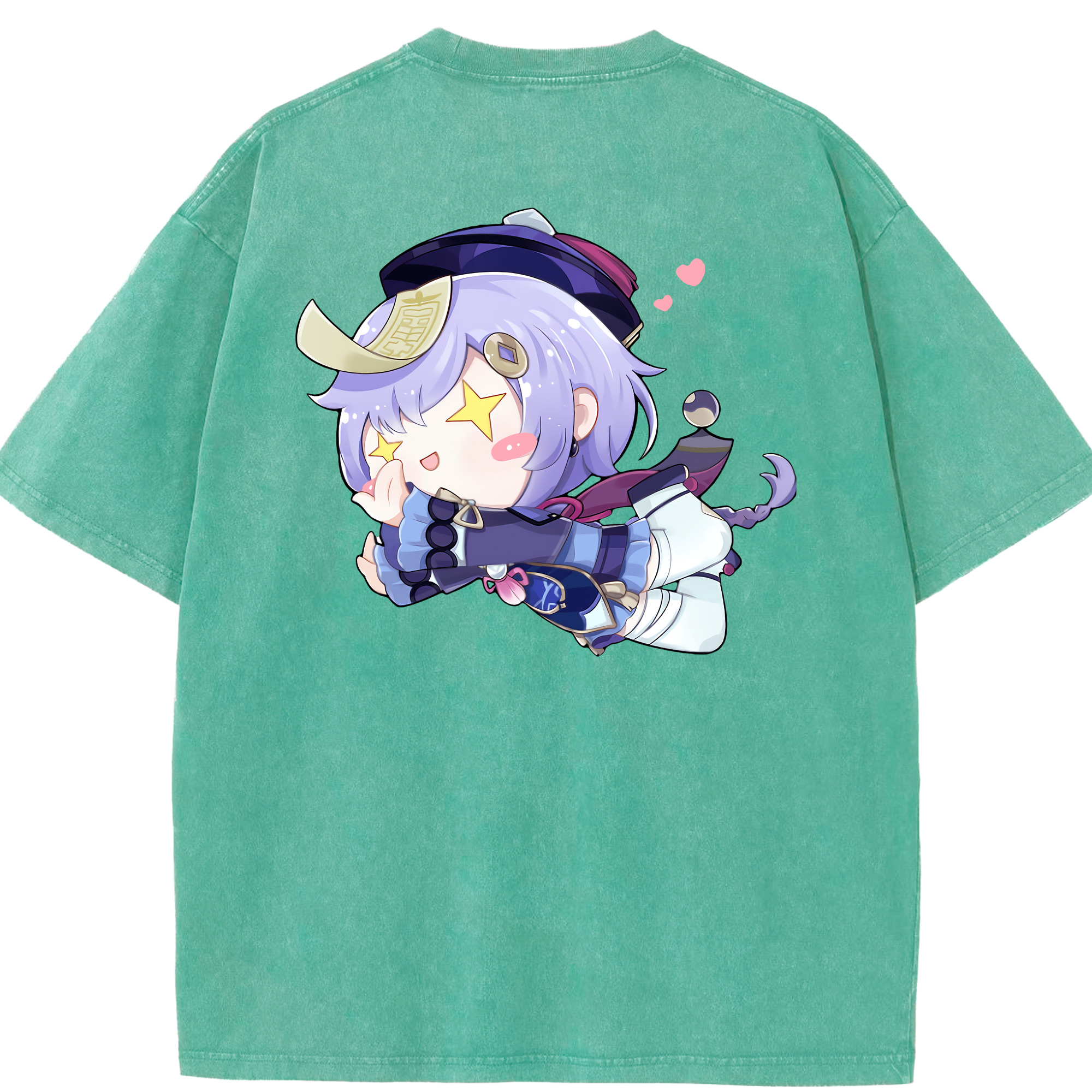 げんし神 七七 なな  genshin Nana 綿100% ヴィンテージ風 半袖Tシャツ（背面プリント）